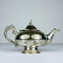Vintage silver plated teapot, Italy 1950s