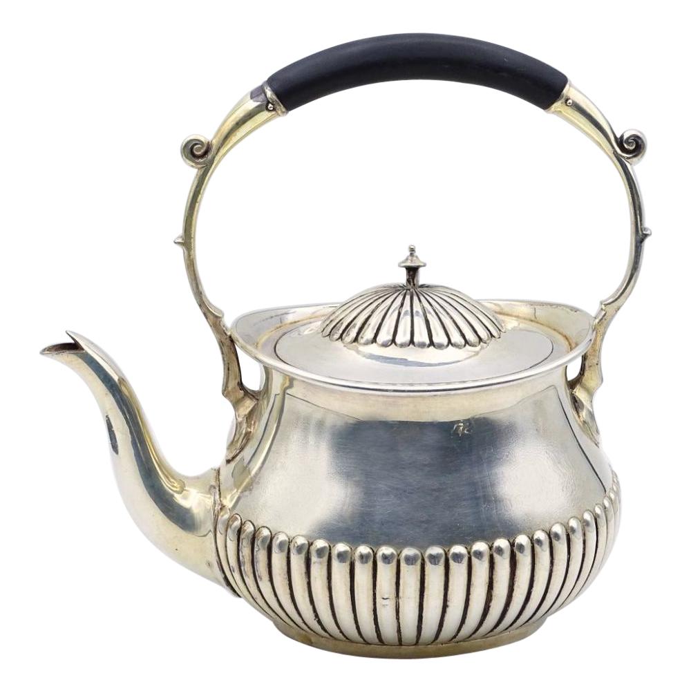 Vintage Silver-Plated Teapot with Horn Handle, Europe, Early 20th Century