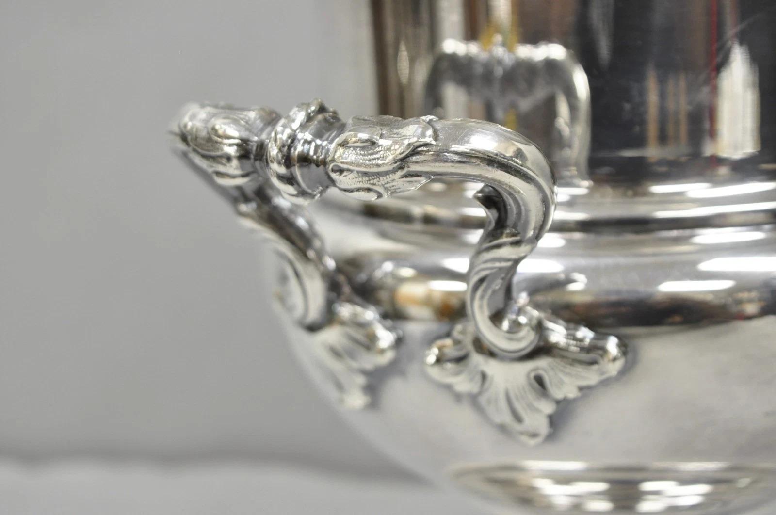 Vintage versilbert Trophäe Cup Urne Champagner Kühler Eiskübel von Crescent im Angebot 7