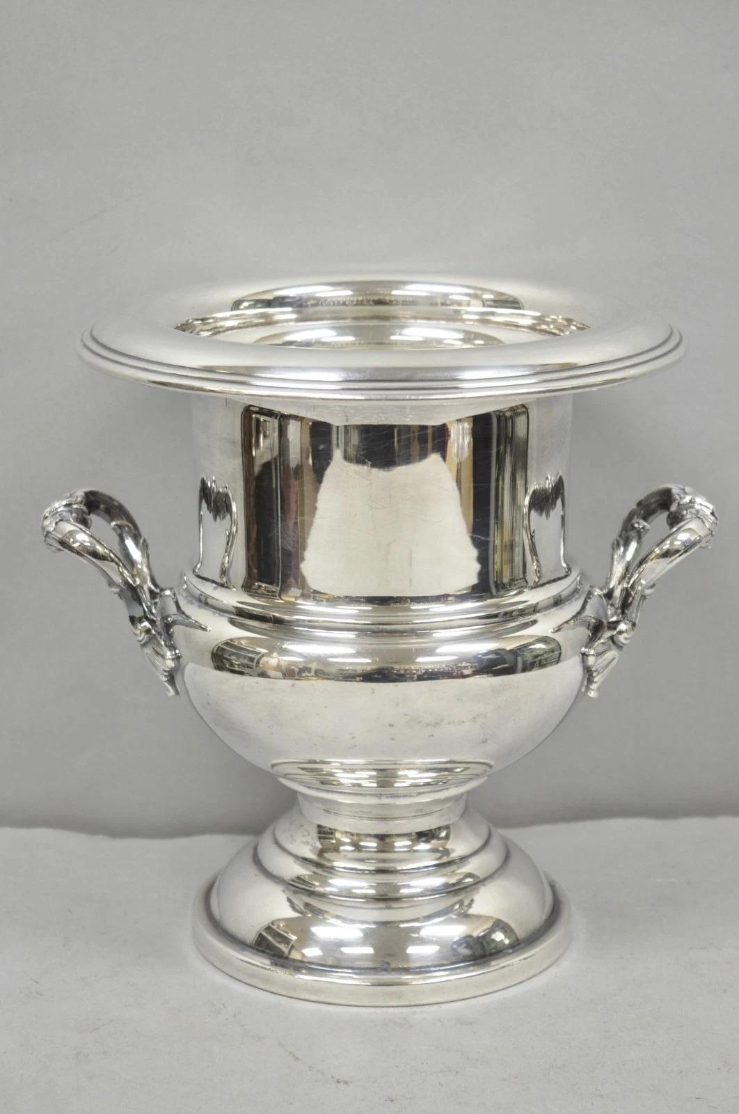 Vintage versilbert Trophäe Cup Urne Champagner Kühler Eiskübel von Crescent im Angebot 8
