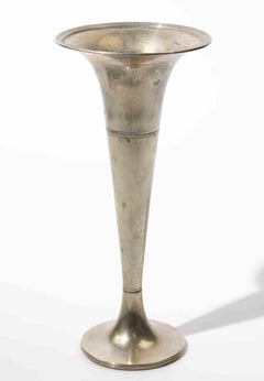 Vintage Silver-Plated Trumpet Vase, 1970s