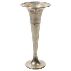 Vintage Silver-Plated Trumpet Vase, 1970s