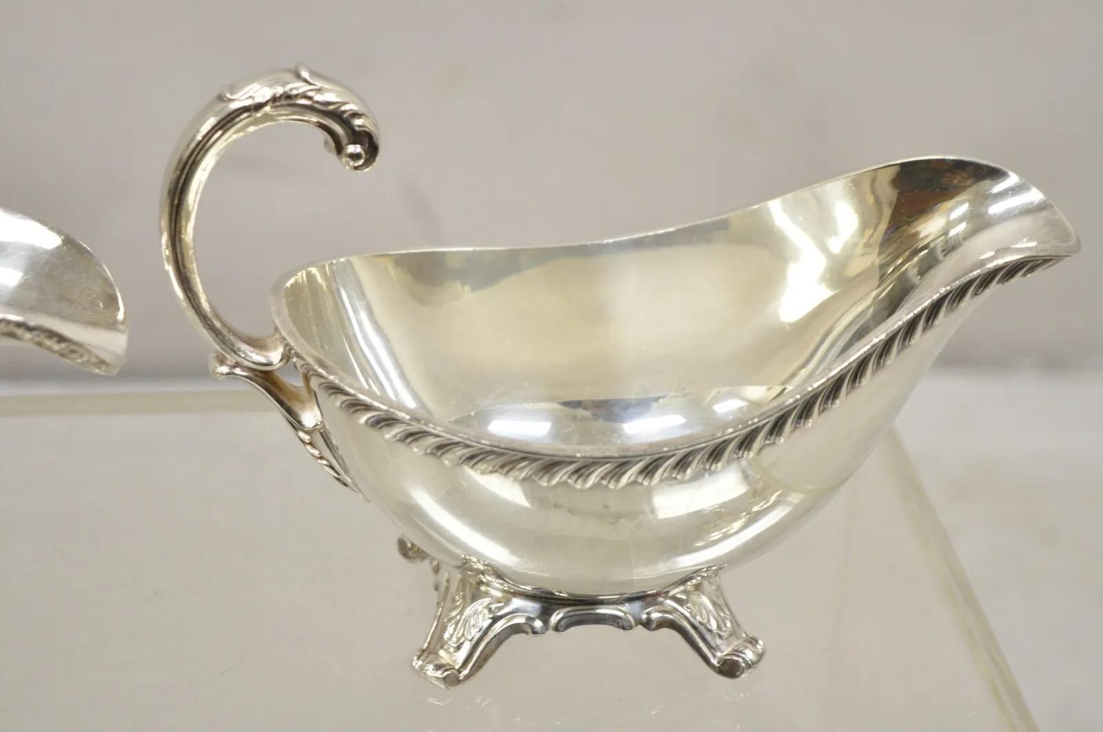 20th Century Vintage Silver Plated Victorian Serving Gravy Boat Sauce Boats - Lot of 6 For Sale