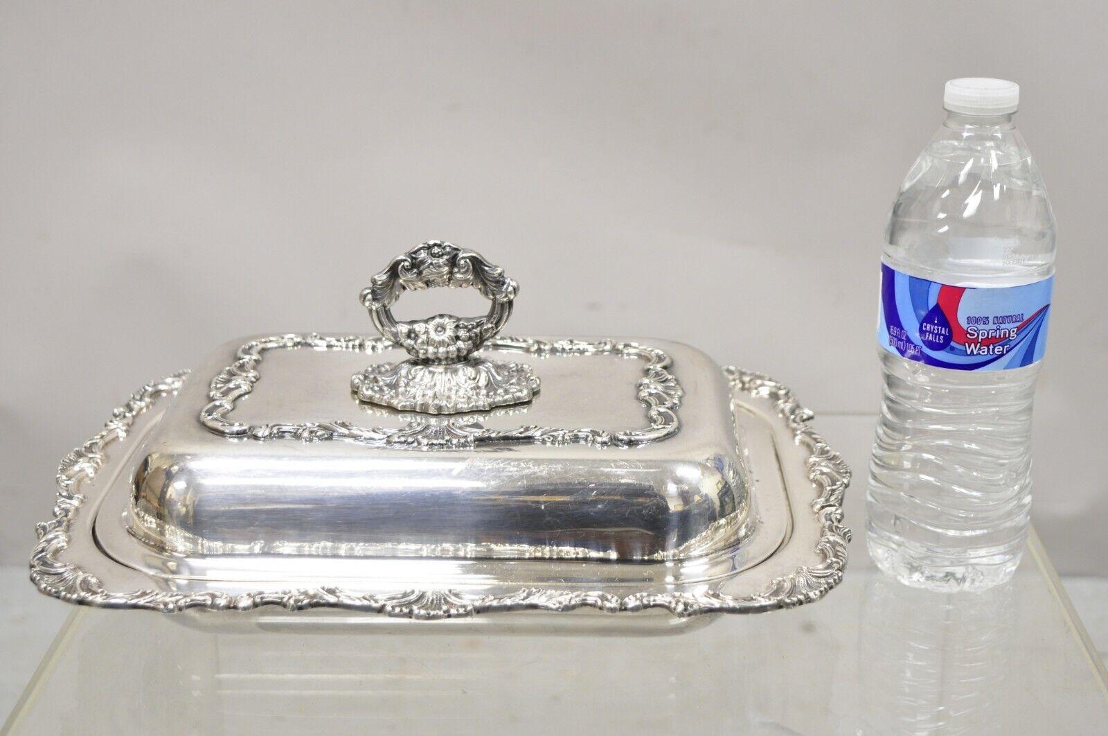 Vintage Silver Plated Victorian Style Ornate Lidded Covered Serving Dish For Sale 5