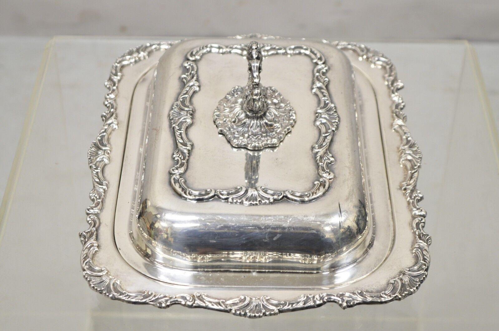 antique silver serving dish with lid