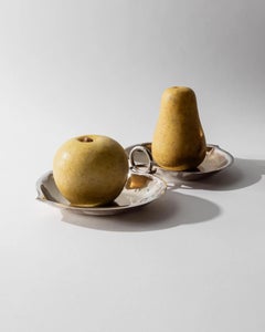 Vintage Silver Plated Vide Poche Bowl, Two Heart Shells with Ring Handle, 1960s