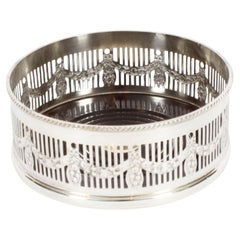 Vintage Silver Plated Wine Coaster 20th Century