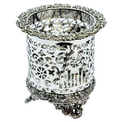 Vintage Silver Plated Wine Coaster Pen Holder 20th Century