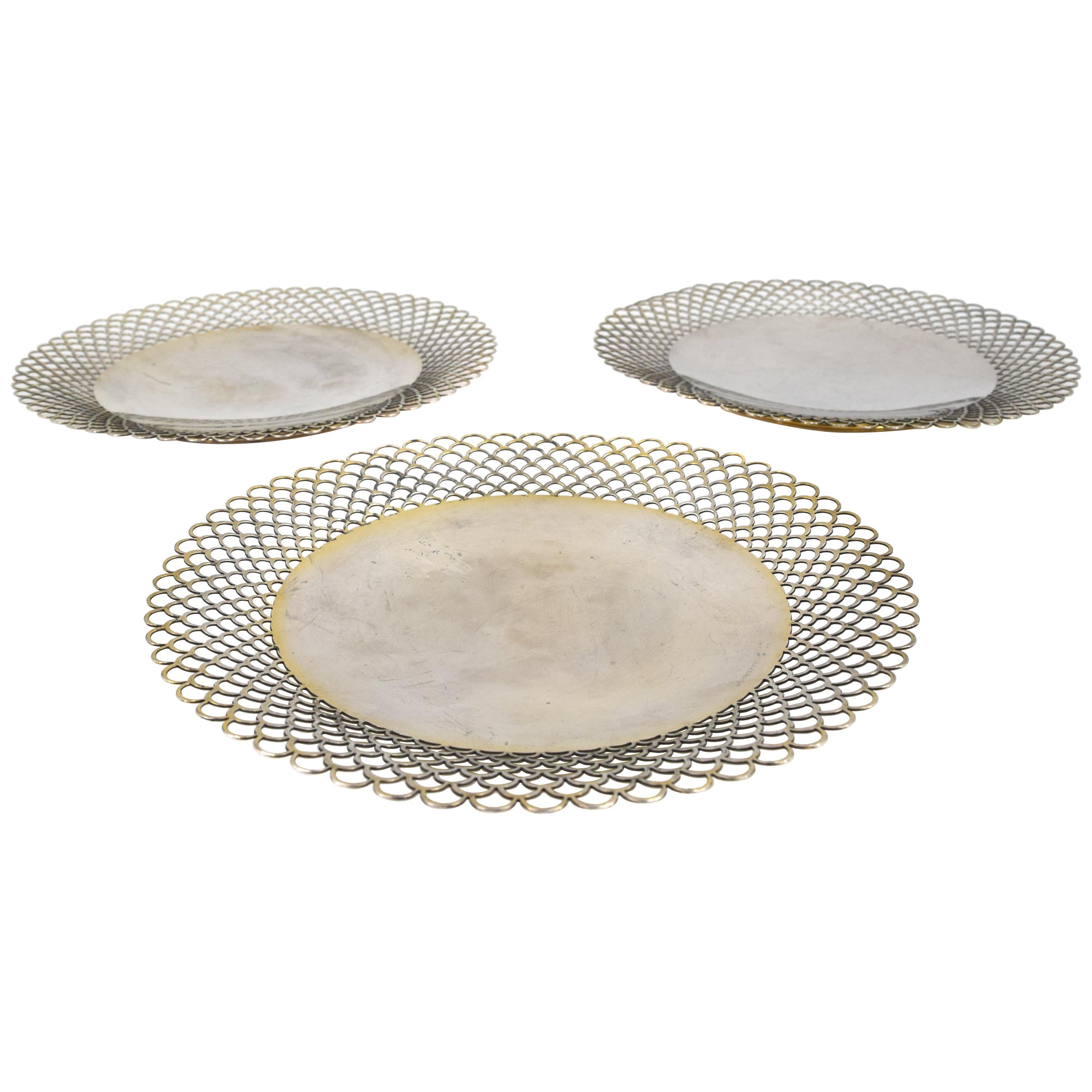 Vintage Silver Plates, 19th Century For Sale