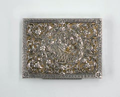 Polvera vintage de plata, siglo XX