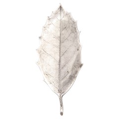 Vintage Silver Prickly Holly Leaf Brooch