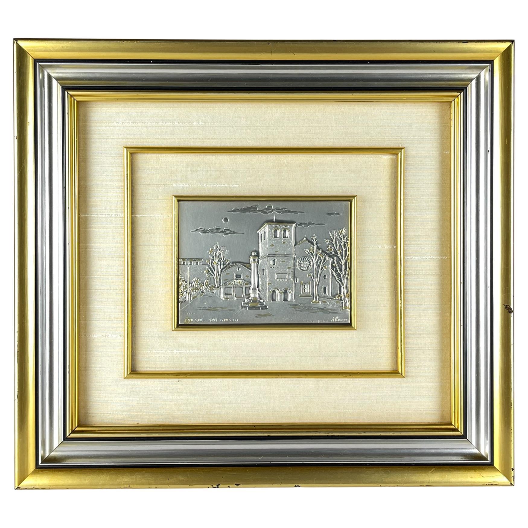 Vintage Silver relief picture collection Alliani, Italy, 1970s