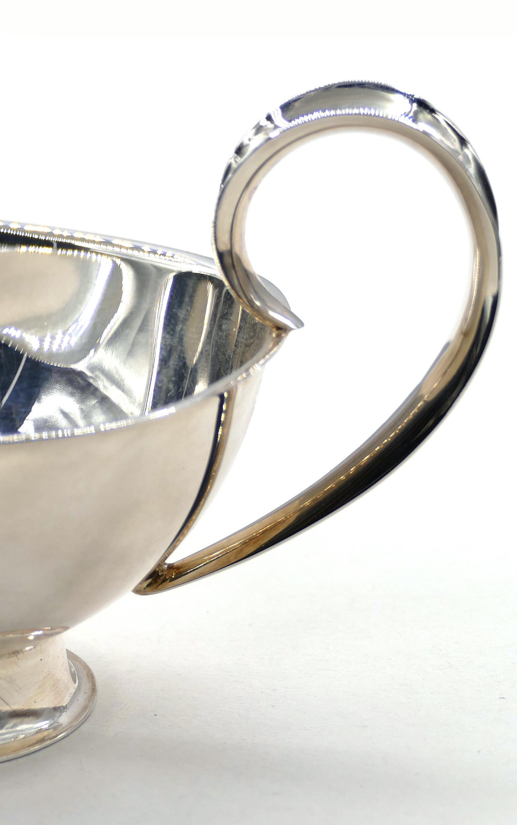 Vintage Silber Saucière Italienische Manufaktur, 1950er Jahre (Mitte des 20. Jahrhunderts) im Angebot