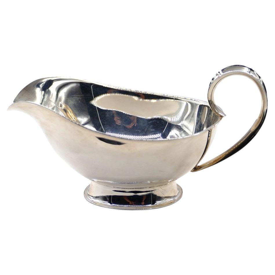 Saucière vintage de plata de fabricación italiana, años 50