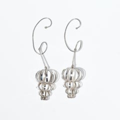 Vintage Silver Sculptural Earrings by Sigurd Persson made 1964