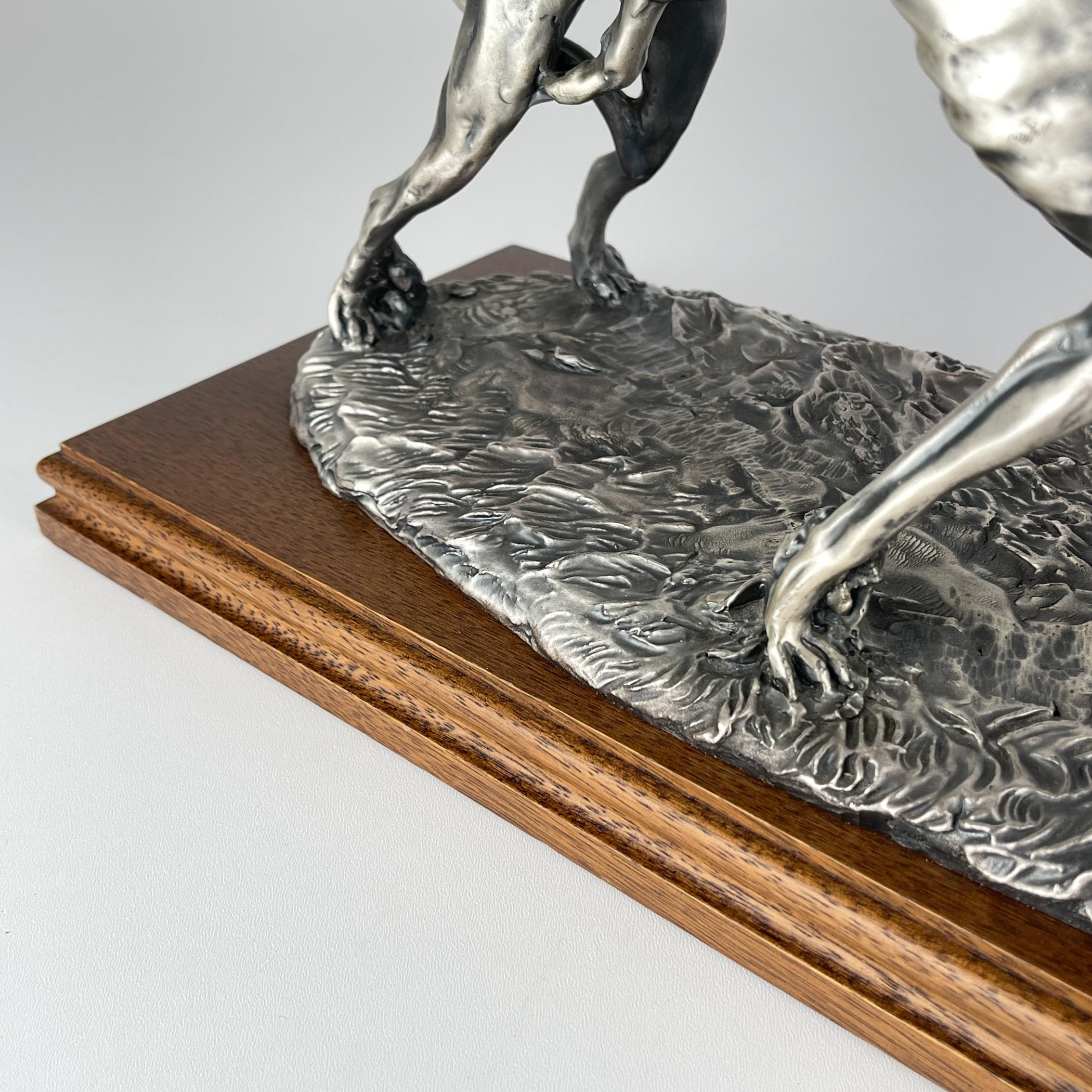 Silberskulptur „Racing Greyhounds“ aus Silber von Angelo Schiavon, Italien 1960er Jahre im Angebot 7