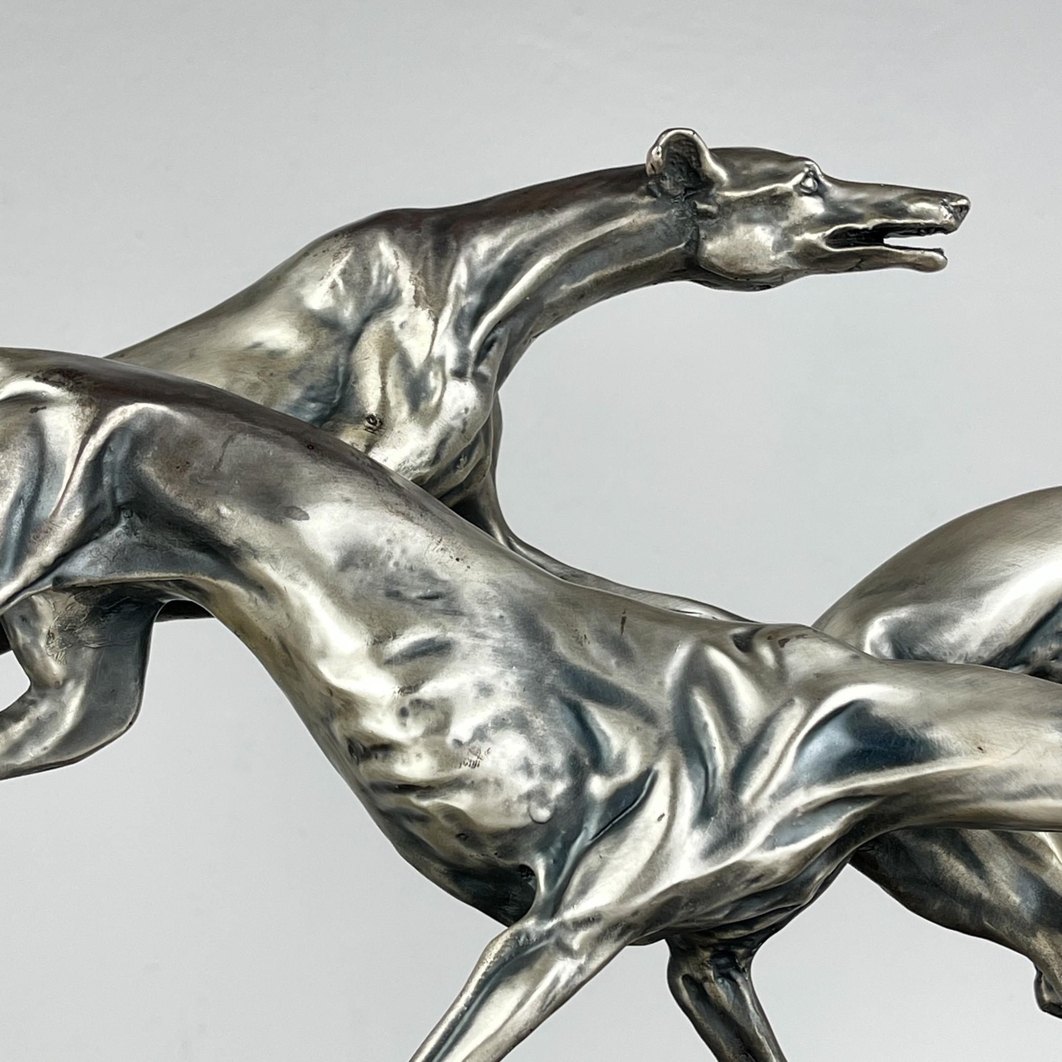 Silberskulptur „Racing Greyhounds“ aus Silber von Angelo Schiavon, Italien 1960er Jahre im Angebot 10