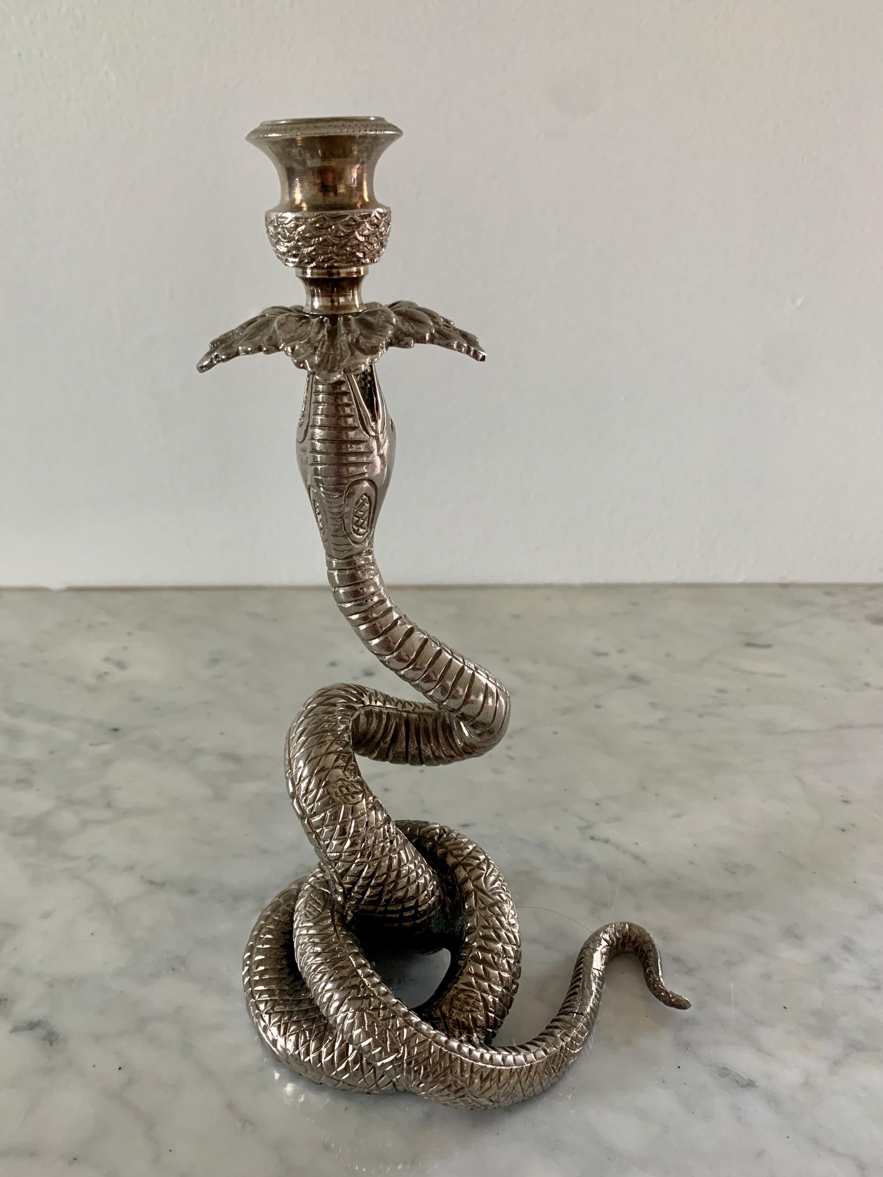 brass snake candle holder