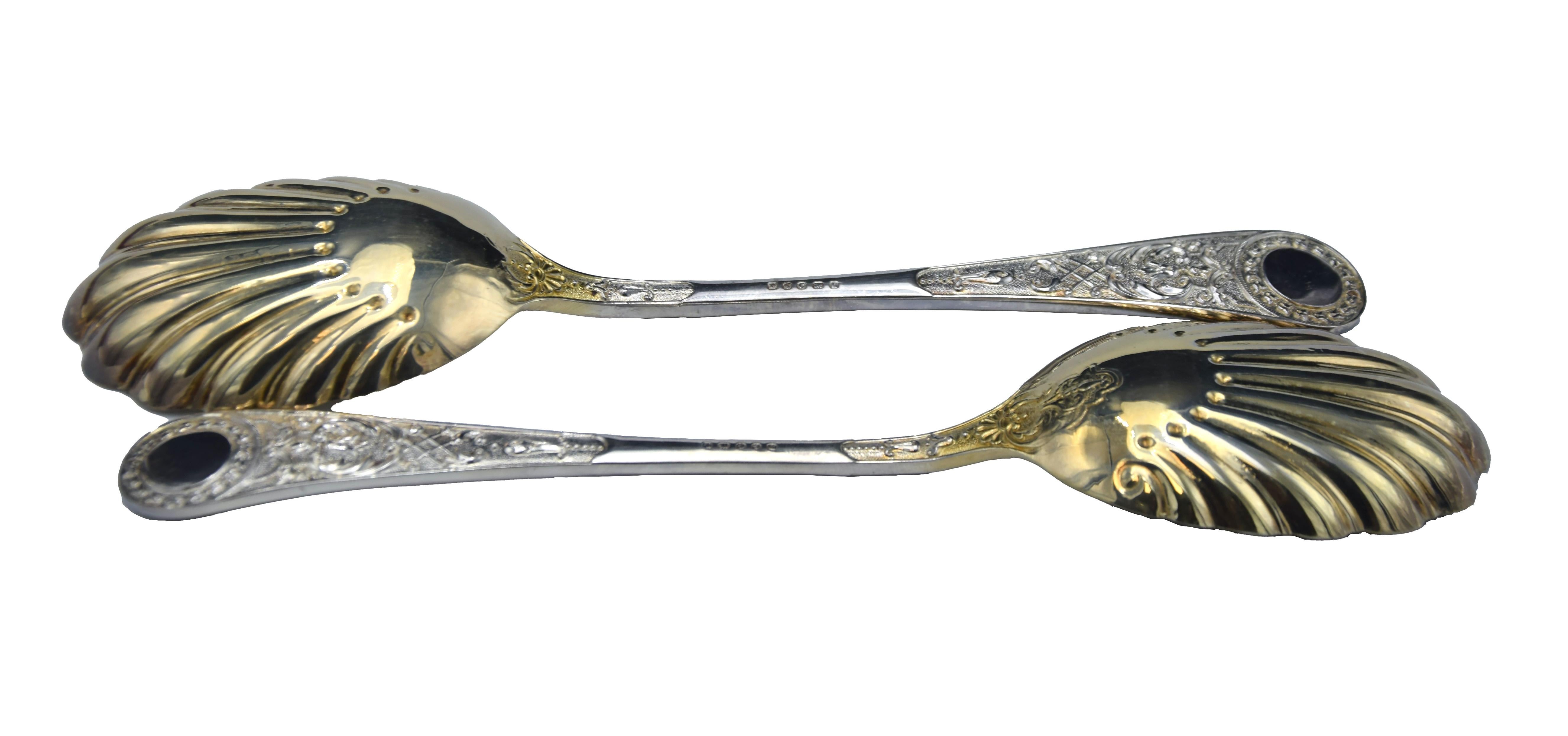 Vintage Silver Serving Cutlery - England Late 19th Century In Good Condition For Sale In Roma, IT