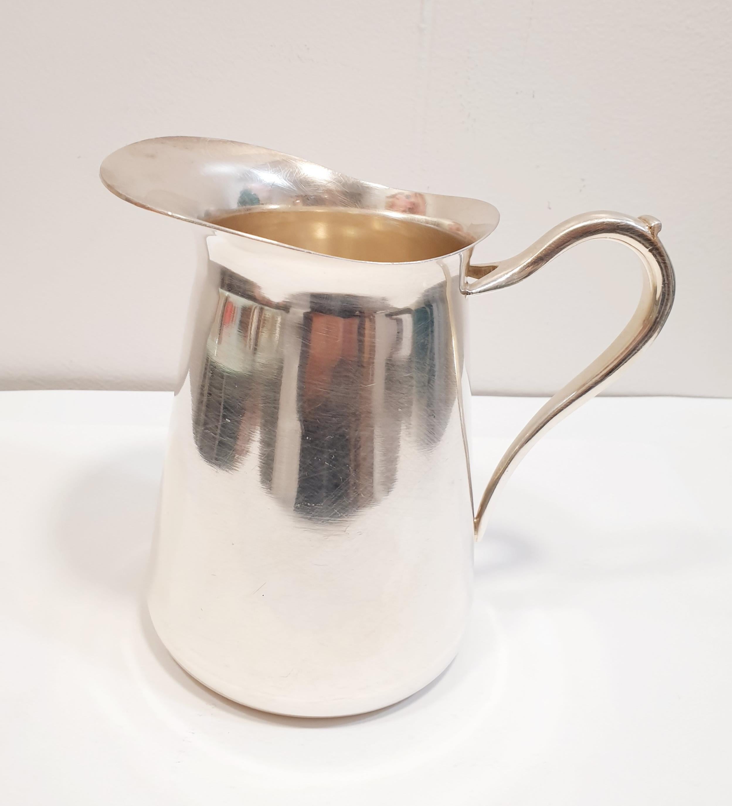 Cast Vintage Silver Set of Two Jugs and Teapot For Sale