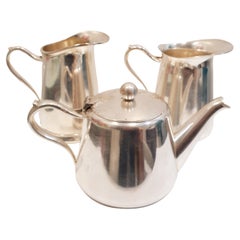 Retro Silver Set of Two Jugs and Teapot