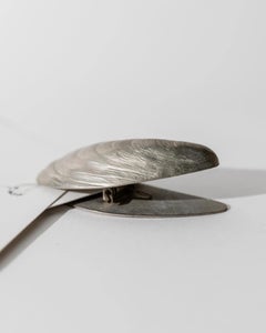 Vintage Silber Muschel Büroklammer, Karte Clip mit Muschel Form Design, 1900