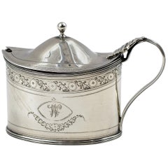 Vintage Silver Silver Mustard Pot, English Manufacture, First Half of the 1900