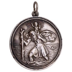 Vintage Silver St. Christopher Pendant