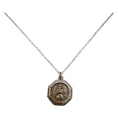 Vintage Silver St. Christopher Pendant Necklace