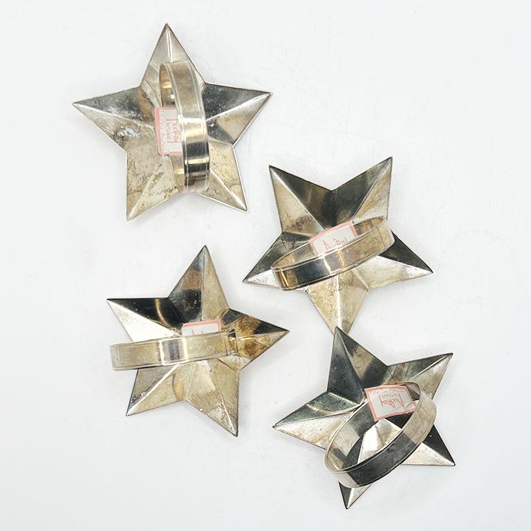 Silber-Serviergeschirrringe in Sternform aus Silber - 4 (20. Jahrhundert) im Angebot