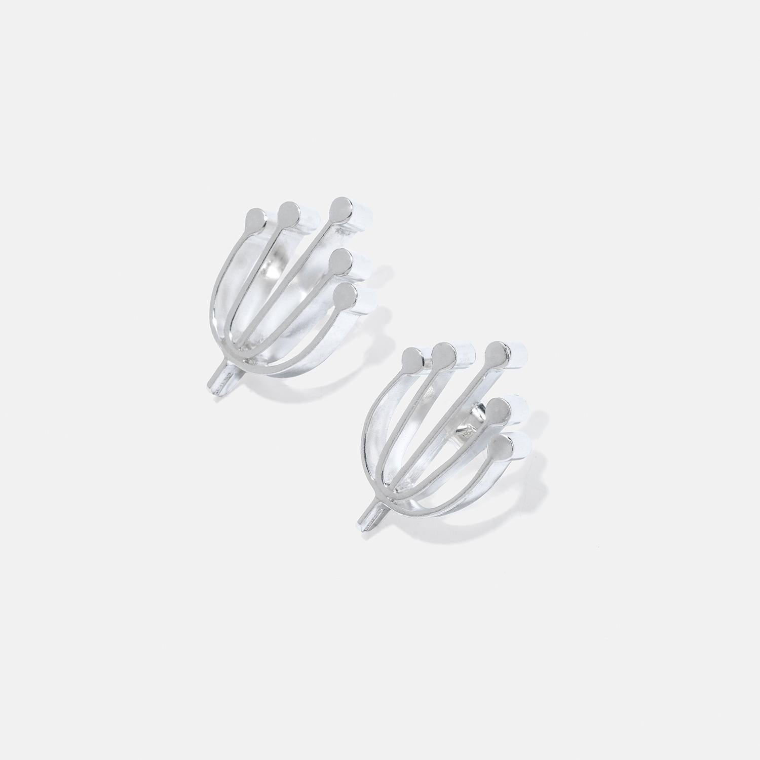 Women's or Men's Vintage Silver Stud Earrings by Swedish master Sigurd Persson Made 1950s For Sale