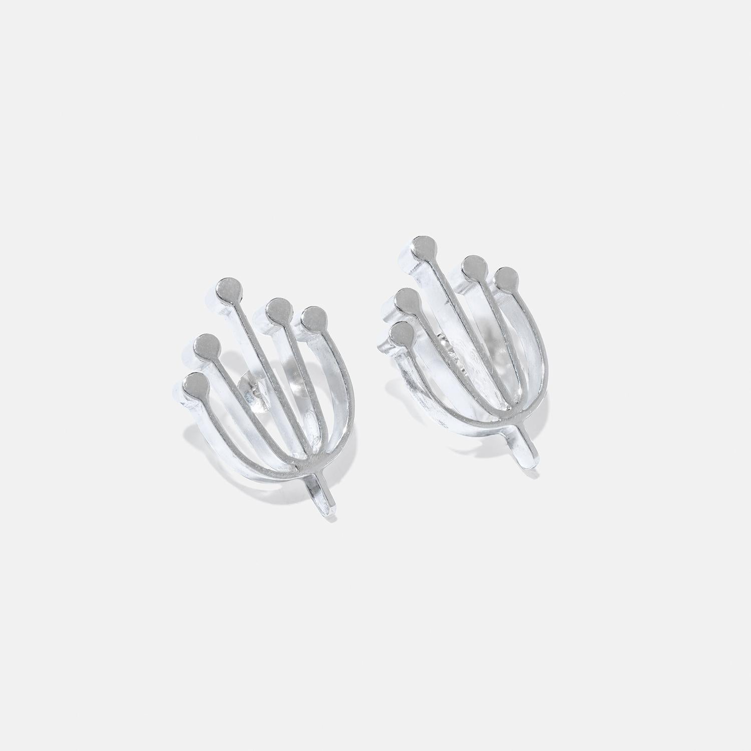 Vintage Silver Stud Earrings by Swedish master Sigurd Persson Made 1950s For Sale 1