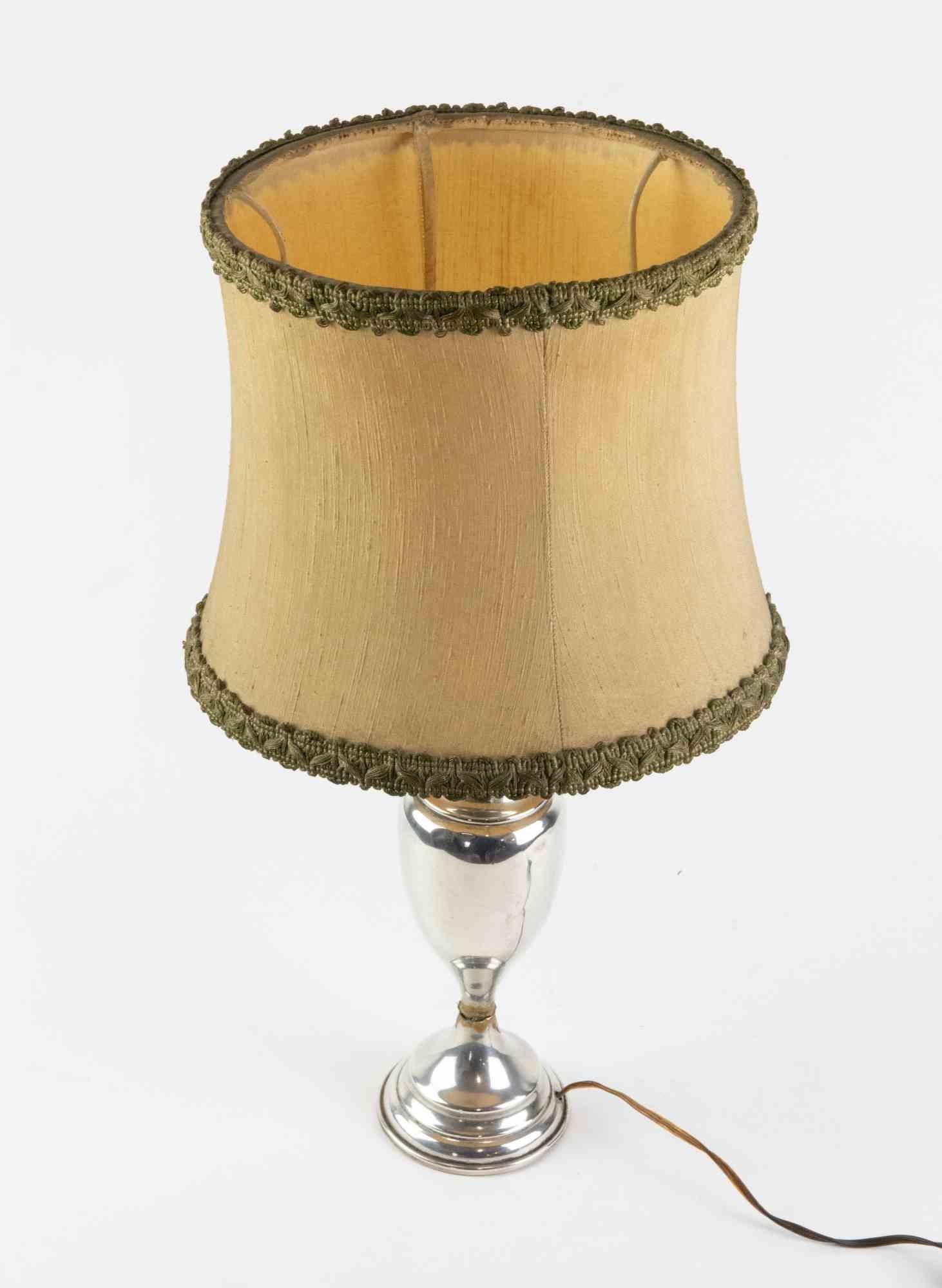 Lampe de table vintage en argent, Italie, milieu du 20e siècle Bon état - En vente à Roma, IT