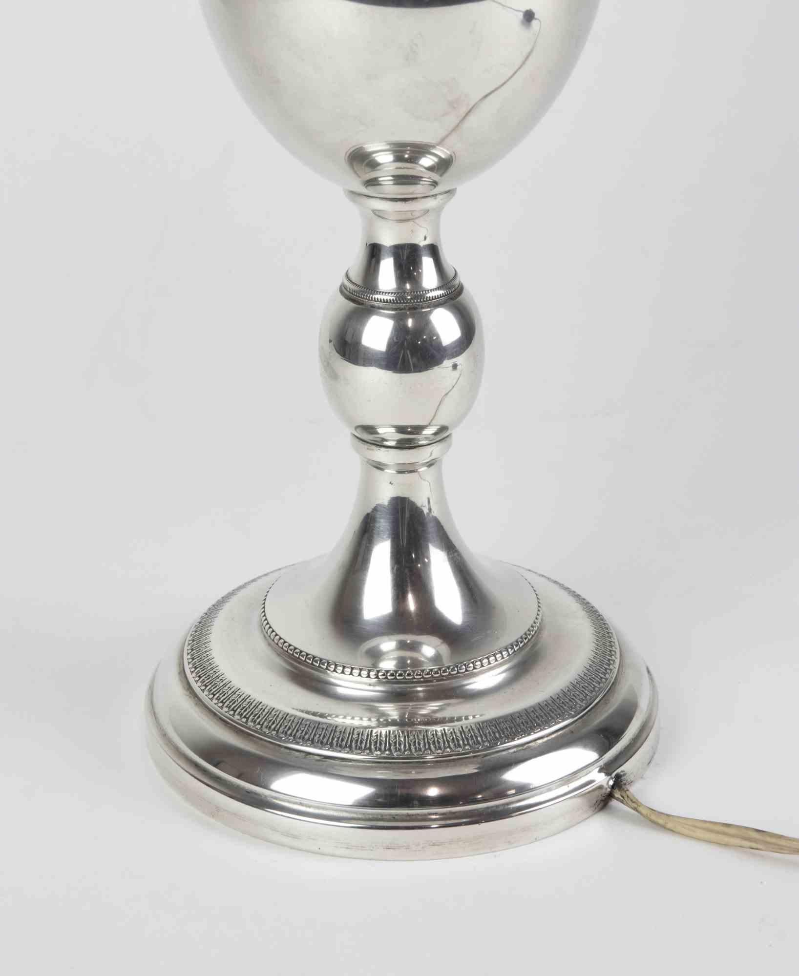 Lampe de table vintage en argent, Italie, milieu du 20e siècle Bon état - En vente à Roma, IT