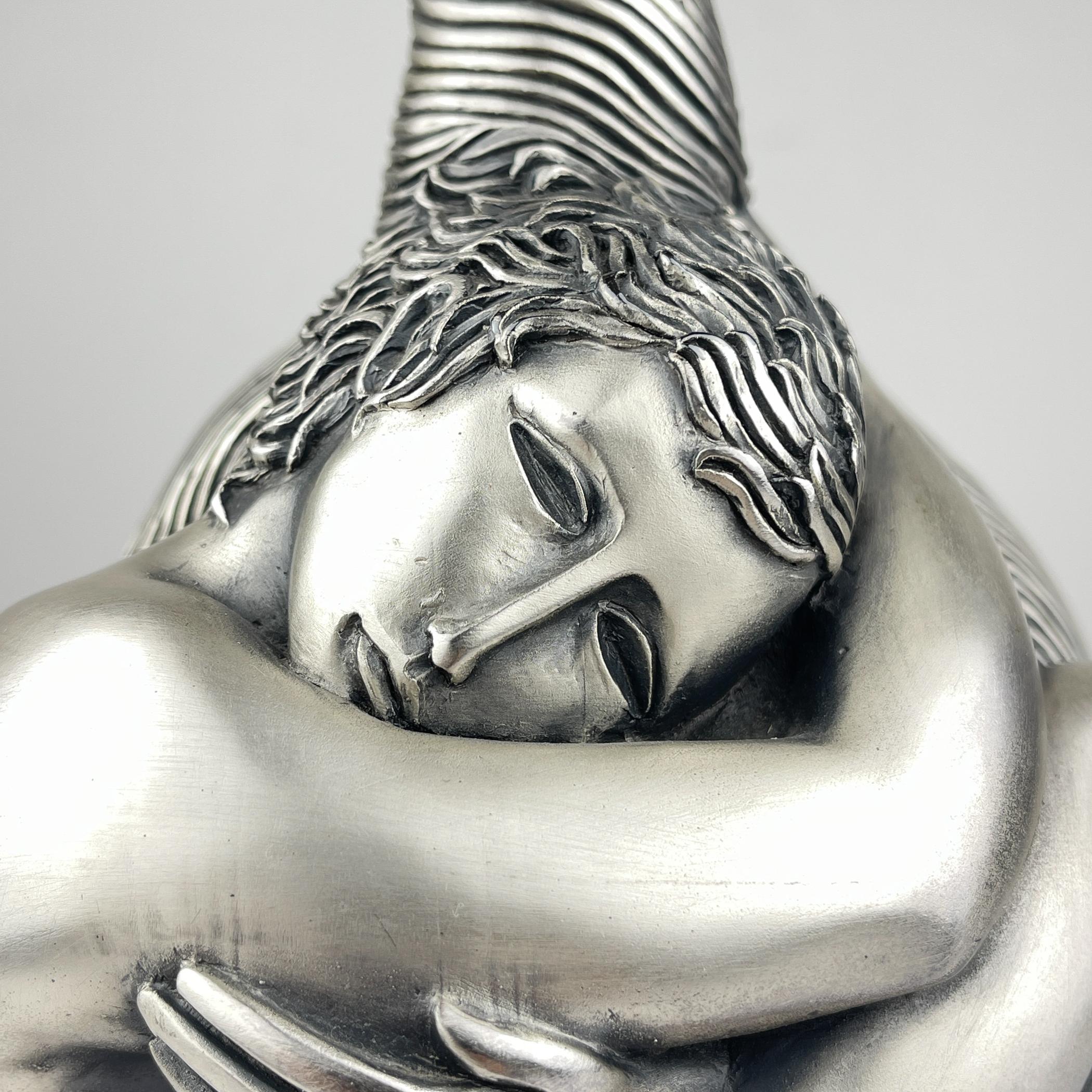 Lampe de table vintage en argent Man and Women par Ottaviani, Italie, années 1970 en vente 4