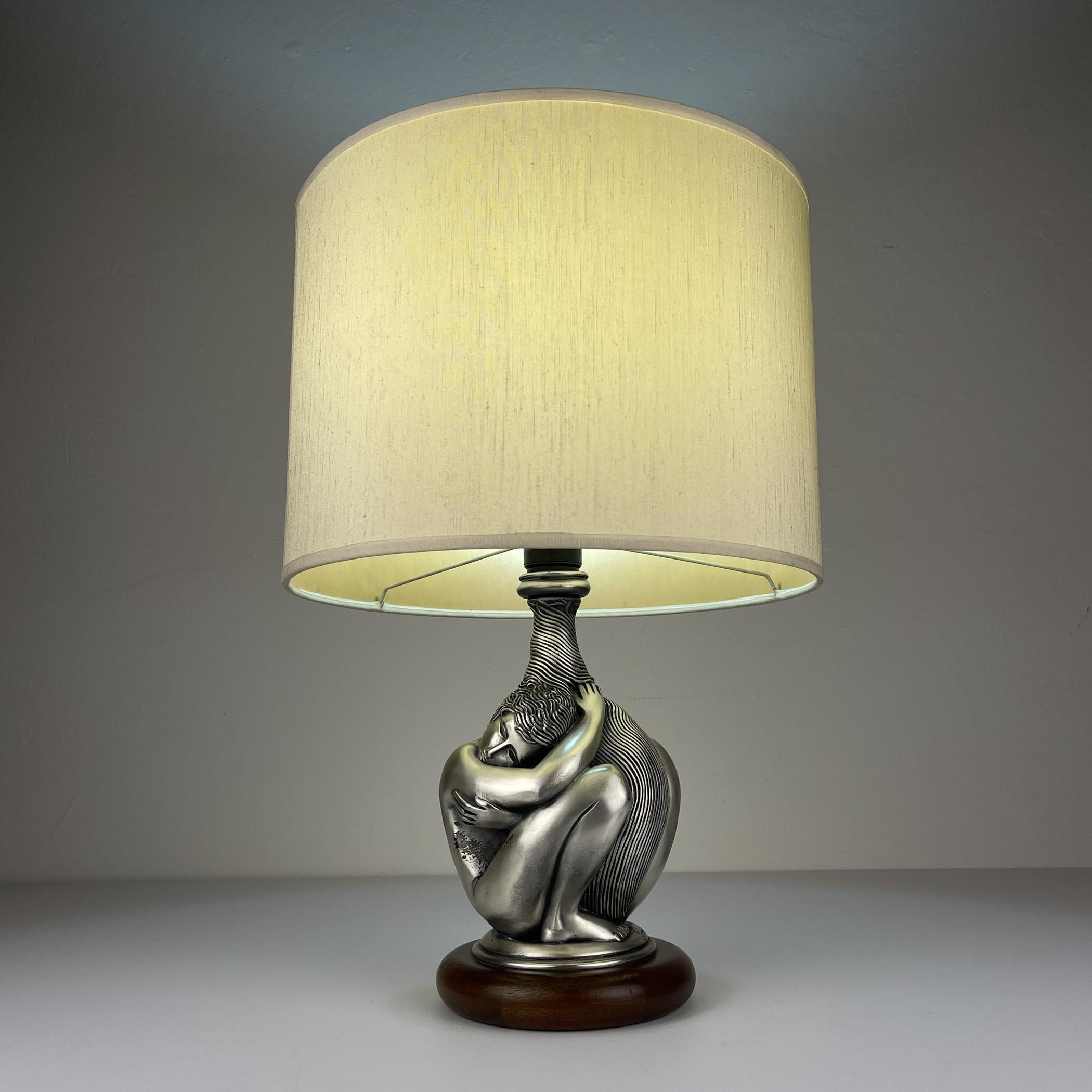 Lampe de table vintage en argent Man and Women par Ottaviani, Italie, années 1970 en vente 6