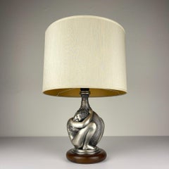 Lampada da tavolo in argento vintage Uomo e donna di Ottaviani, Italia anni '70