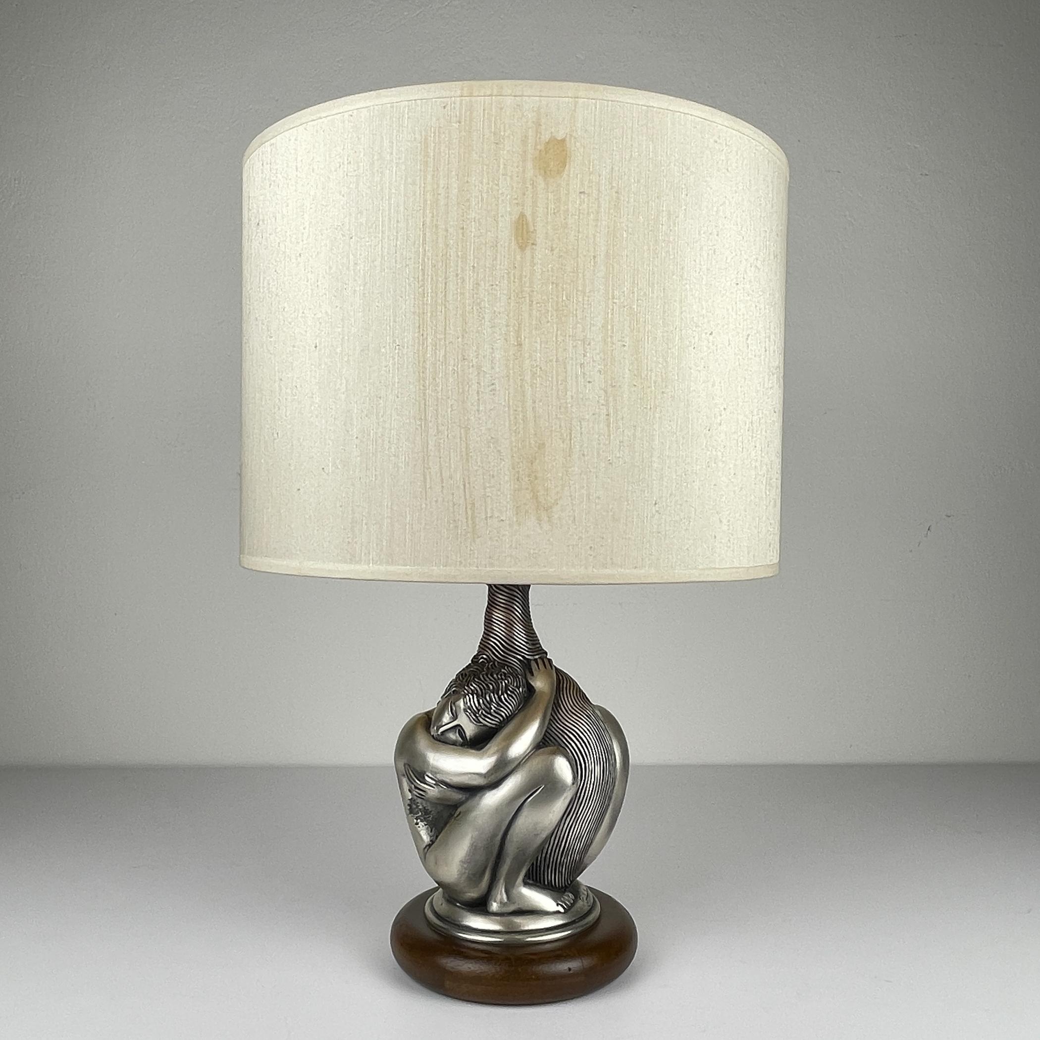Lampe de table vintage en argent Man and Women par Ottaviani, Italie, années 1970 Bon état - En vente à Miklavž Pri Taboru, SI