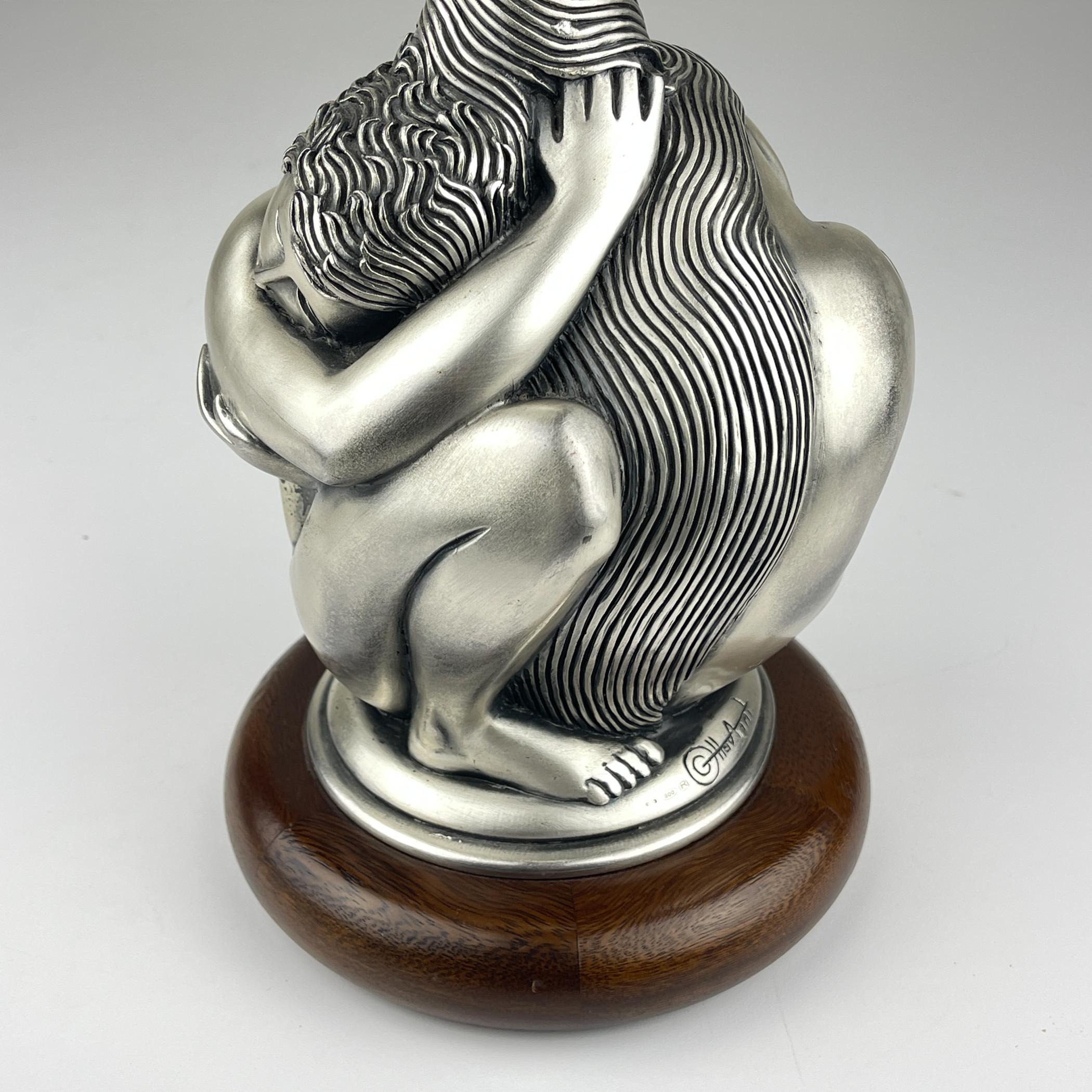 Lampe de table vintage en argent Man and Women par Ottaviani, Italie, années 1970 en vente 1
