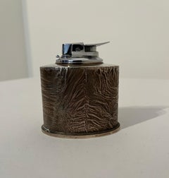 Vintage Silver Table Lighter - Animal Fur Texture