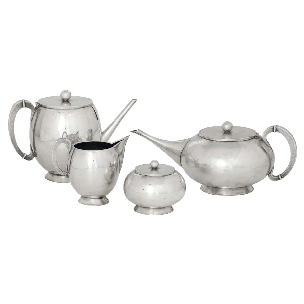Vintage Silver Tea Set by Luigi Genazzi, Sterling Silver, Italy, 1930s