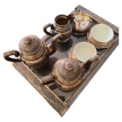 Service à thé vintage vietnamien en argent