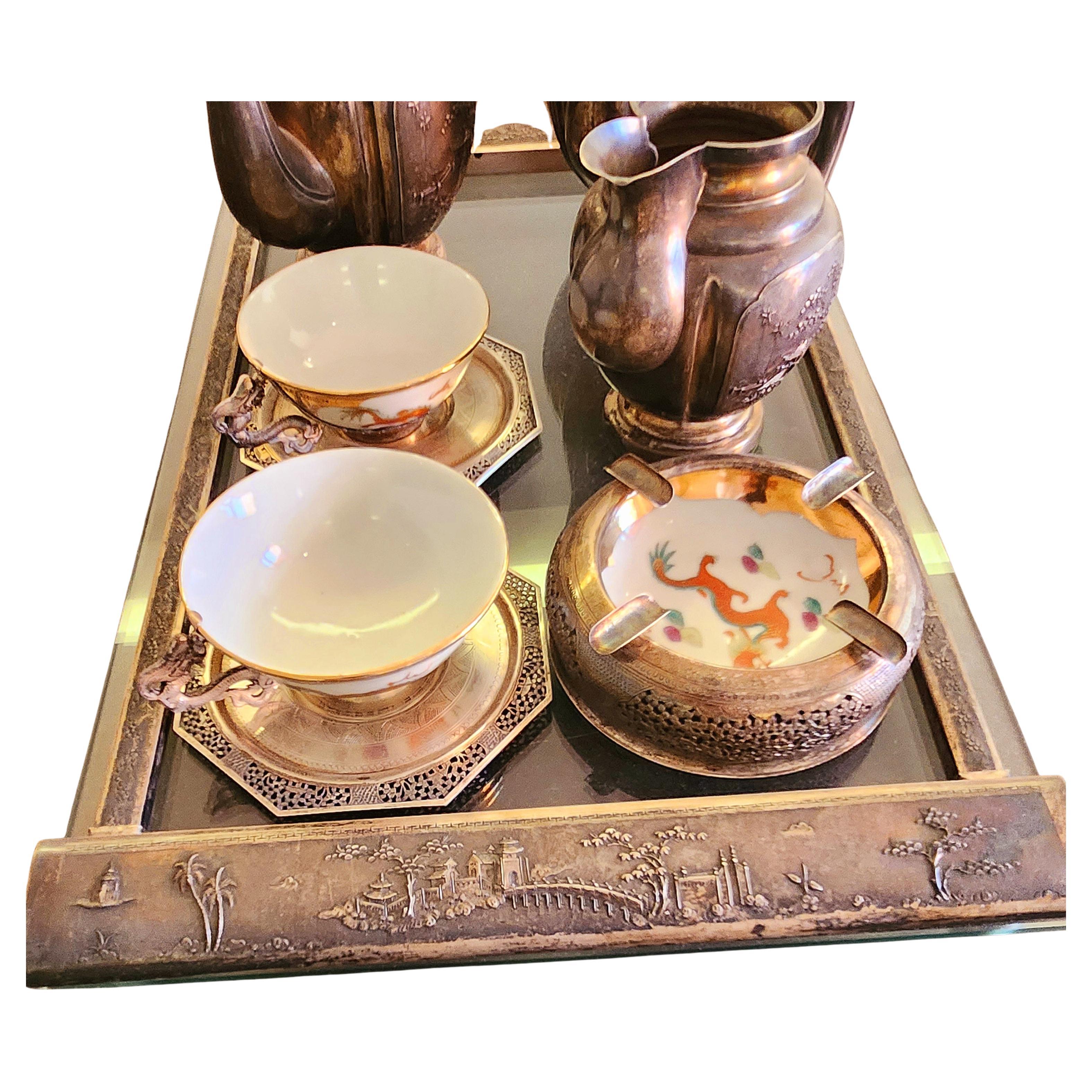 Set da tè vintage in argento vietnamita In condizioni buone in vendita a Cairo, EG