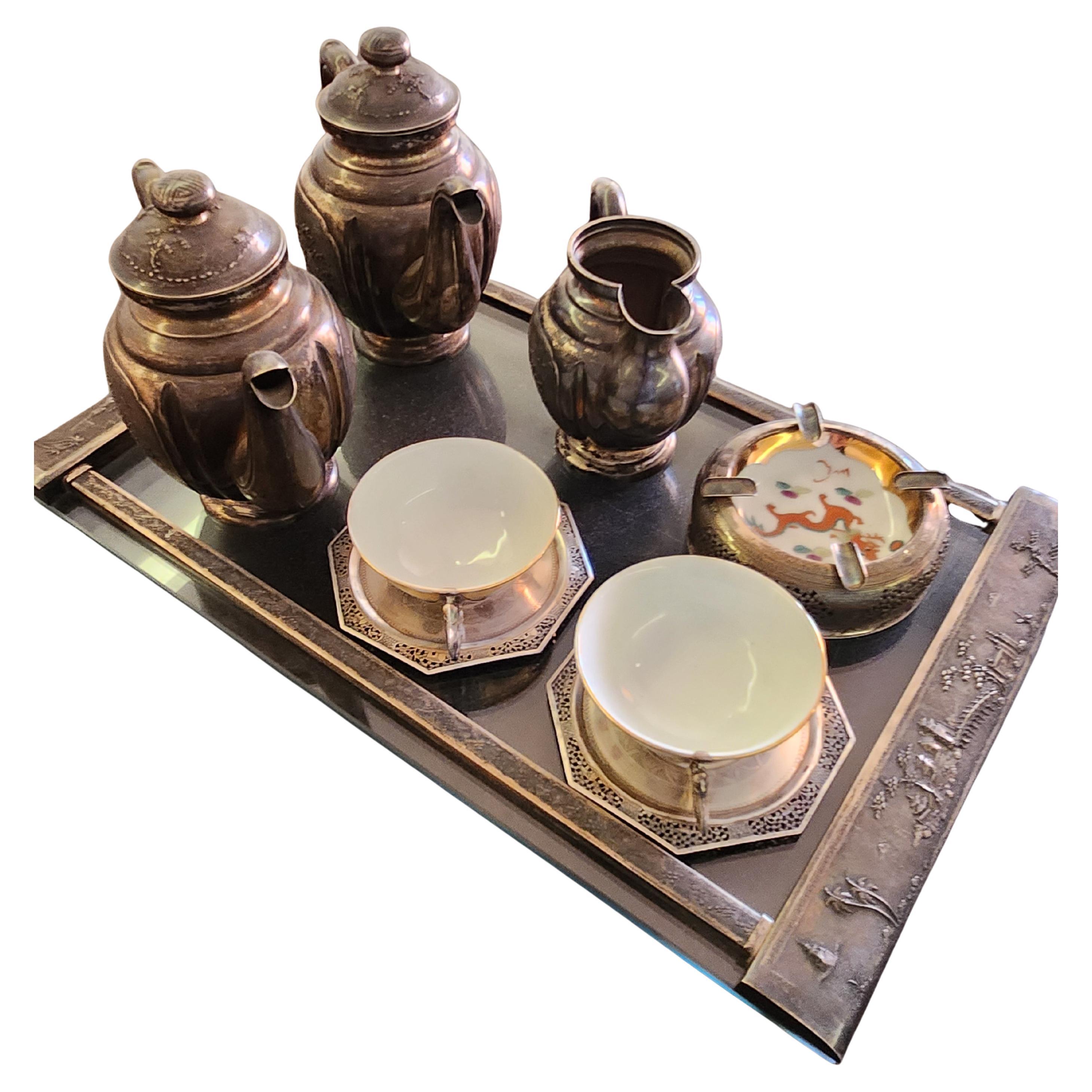Vintage Vietnamese Silver Tea Set