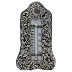 Vintage Silver Thermometer, Italy, Early 20th Century