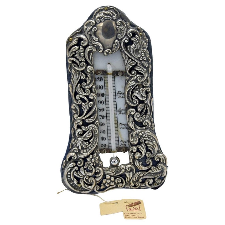 Vintage Silver Thermometer, Italy, Early 20th Century at 1stDibs