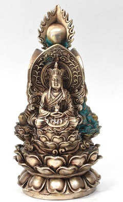 Vintage Silver Three Sided Buddha Statue