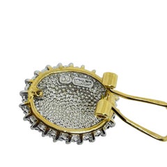 Vintage Silber Ton 18k vergoldet Saphir blau Glas Ohrringe durchbohrt