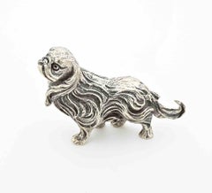 Vintage Silver-Tone Afghan Hound Dog Figurine, 1960s
