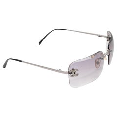 Occhiali da sole senza montatura Chanel d'argento vintage dei primi anni 2000
